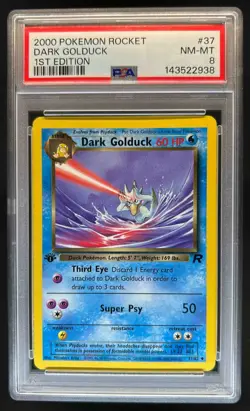 2000 Pokemon Team Rocket First Edition Dark Golduck #37/82 PSA 8 - Image 1