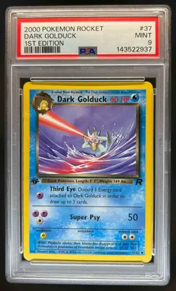 2000 Pokemon Team Rocket First Edition Dark Golduck #37/82 PSA 9 - Image 1