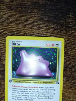 Pokemon Fossil Holo Rare Ditto 1st Edition 3/62 - Image 3