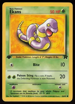 Ekans 56/82 Common Team Rocket 1st Edition Pokemon - Image 1