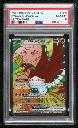 Ethan's Ho-Oh ex Ultra Rare Pokemon Destined Rivals (DRI) PSA 8 - Image 1