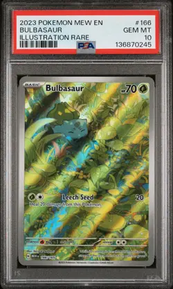 2023 POKEMON MEW EN-151 ILLUSTRATION RARE #166 BULBASAUR PSA 10 - Image 1