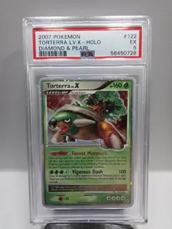 2007 Pokemon Diamond & Pearl #122 Torterra LV.X-Holo PSA 5 - Image 1