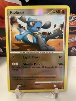 Pokemon - Riolu - 91/127 - Common - Reverse Holo - Platinum - LP - Image 1
