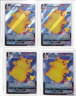 (4) Lot 2021 Pokemon Celebrations Surfing Pikachu VMAX Full Art FA #009/025 - Image 1