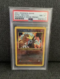 2001 Pokemon Movie Promo #34 Entei Reverse Foil PSA 8 - Image 1