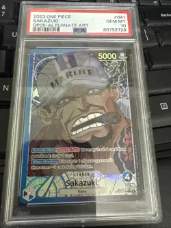 PSA 10 ENGLISH OP05-041 Sakazuki Leader ALT ART AWAKENING OF NEW ERA English - Image 1