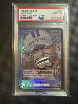 PSA 10 ENGLISH OP05-041 Sakazuki Leader ALT ART AWAKENING OF NEW ERA One Piece - Image 1