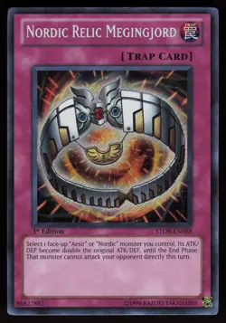 Nordic Relic Megingjord STOR-EN088 Secret Rare 1st Edition Yu-Gi-Oh - Image 1