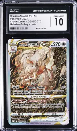 2023 POKEMON CROWN ZENITH #GG56 HISUIAN ZOROARK VSTAR CGC 10 GEM MINT - Image 1