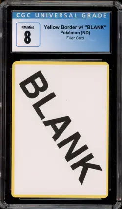 Pokemon Yellow Border W/ Blank Filler Card (ND) CGC 8 - Image 1