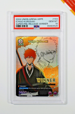 Bleach PSA 10 Ichigo Kurosaki #103 Promo Winner Super Pre-Release Union Arena - Image 1