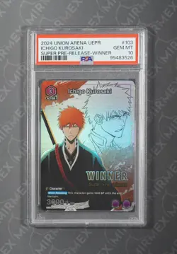 Bleach PSA 10 Ichigo Kurosaki #103 Promo Winner Super Pre-Release Union Arena - Image 2