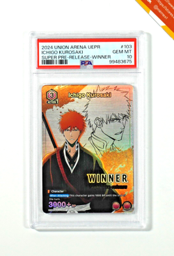 Bleach PSA 10 Ichigo Kurosaki #103 Promo Winner Super Pre-Release Union Arena - Image 1