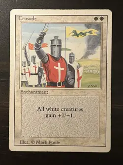 MTG Crusade Revised Edition Regular Rare - BANNED card Heavy Play - Image 1