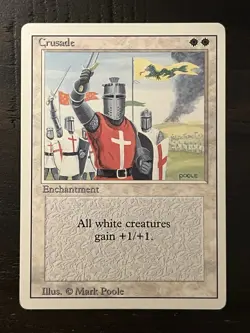 MTG Crusade Revised Edition Regular Rare - BANNED card Moderate Play - Image 1