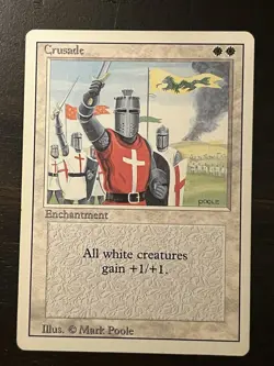 MTG Crusade Revised Edition Regular Rare - BANNED card Moderate Play - Image 1