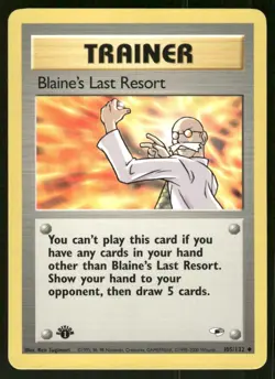 Pokemon Tcg NM Blaine's Last Resort [1st Edition] #105 Pokemon Gym Heroes - Image 1