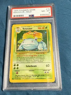 1999 Original Pokemon Card PSA 8 NM-MT Venusaur Base Set Holo #15/102 VERY RARE - Image 2