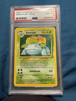 1999 Original Pokemon Card PSA 8 NM-MT Venusaur Base Set Holo #15/102 VERY RARE - Image 5