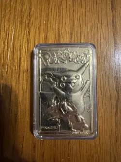 VINTAGE 1999 23K Gold-Plated Pikachu Burger King Pokemon Card NM IN CASE - Image 1