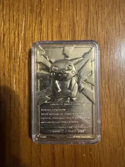 VINTAGE 1999 23K Gold-Plated Pikachu Burger King Pokemon Card NM IN CASE - Image 2