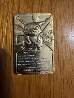 VINTAGE 1999 23K Gold-Plated Pikachu Burger King Pokemon Card NM IN CASE - Image 4