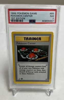 PSA 7 1st Edition Shadowless Pokemon Center 85/102 Pokemon Card 1999 Near Mint - Image 1