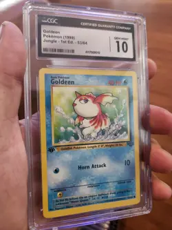 CGC 10 GEM MINT 1st Edition Goldeen 53/64 Jungle Pokemon GRADED Card - Image 1