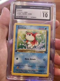 CGC 10 GEM MINT 1st Edition Goldeen 53/64 Jungle Pokemon GRADED Card - Image 2