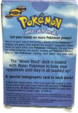 Vintage 1999 Pokemon Water Blast Theme Deck Empty Box NO CARDS - Image 2