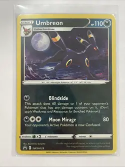 Umbreon SWSH129 Sword & Shield Promo Card Holo, Near Mint Condition - Image 1