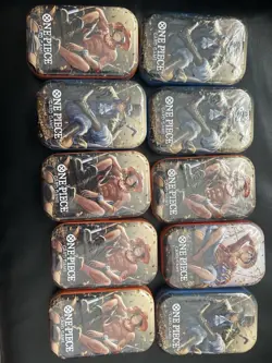 One Piece Card Game Tin Pack Set Vol. 2. Lot Of 10 Tins Sealed OP-13 Fast Ship - Image 1