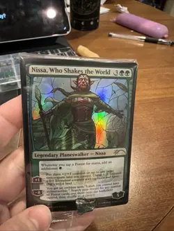 MTG Magic the Gathering Secret Lair Stained Glass Foil Nissa Who Shakes World - Image 1