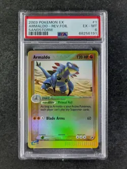 2003 Pokemon ARMALDO 1/100 EX Sandstorm Reverse Holo Rare English PSA 6 - Image 1