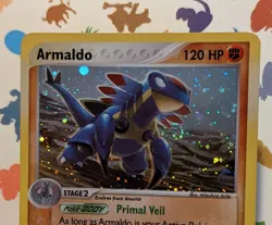 Pokemon TCG Armaldo 1/100 EX Sandstorm Holo Rare English 2003 Swirl - Image 2