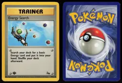 Energy Search 59/62 Common Fossil 1st Edition Pokemon - Image 3