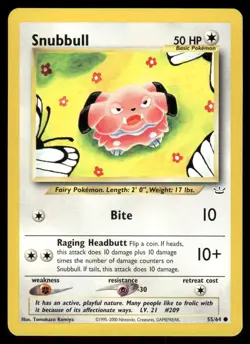 Pokemon Tcg Snubbull #55 Pokemon Neo Revelation LP - Image 1