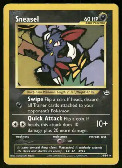 Pokemon Tcg Sneasel #24 Pokemon Neo Revelation LP - Image 1