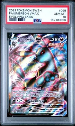 Pokemon TCG Umbreon Vmax 095/203 Evolving Skies Ultra PSA 10 Gem Mint - Image 1