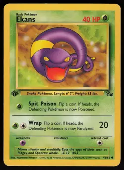 Ekans 46/62 Common Fossil 1st Edition Pokemon - Image 1