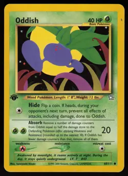 Oddish 68/111 Common Neo Genesis Unlimited Pokemon - Image 1