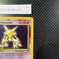 Pokemon Alakazam TCG 1/102 Base Set Unlimited Holo Rare - MP Condition - Image 2