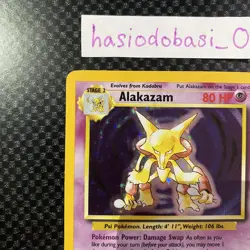 Pokemon Alakazam TCG 1/102 Base Set Unlimited Holo Rare - MP Condition - Image 3