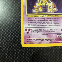 Pokemon Alakazam TCG 1/102 Base Set Unlimited Holo Rare - MP Condition - Image 5