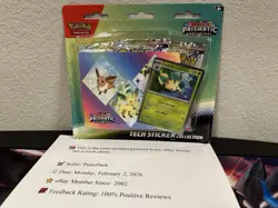 Pokemon Prismatic Evolutions Tech Sticker Collection & Leafeon Promo, New Sealed - Image 1