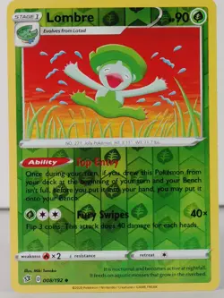 Lombre - POKEMON - Rebel Clash - 008/192 - Reverse Holo - NM - Y - Image 1