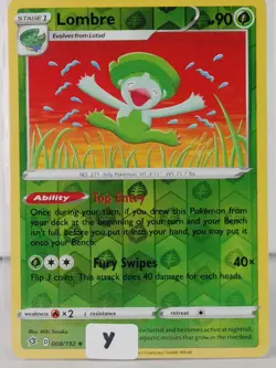 Lombre - POKEMON - Rebel Clash - 008/192 - Reverse Holo - NM - Y - Image 5