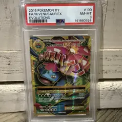 2016 Pokemon XY Evolutions FA/M Venusaur EX Evolutions PSA 8 NM-MT #100 - Image 2