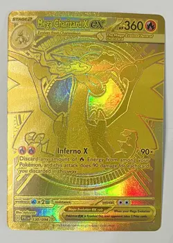Gold Mega Charizard X EX 130/094 - Pokemon Phantasmal Flames NM - Image 1